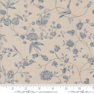 Sacre Bleu fabric: Pivoine, Smoke French Blue | 