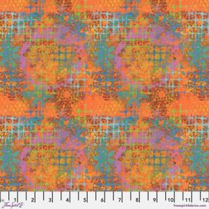 Sue Penn Butterfly Fields fabric: Crosshatch Orange | 