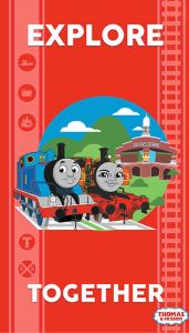 Thomas and Friends Fabric: Explore Together Panel | 