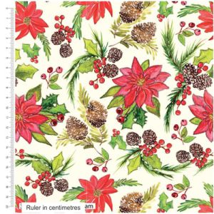 Christmas Traditions Poinsettia Green (per 1/4 metre) | 