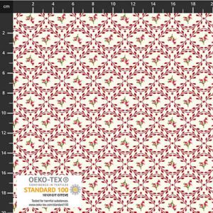 All Small fabrics: Flower Lattice Red on Cream | 