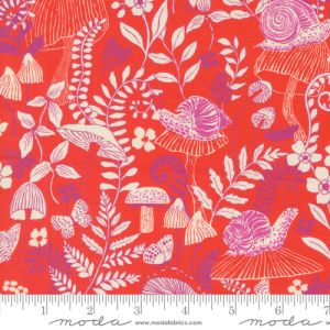 Maeve Fabric: Mushroom Moths, Mandarin | 