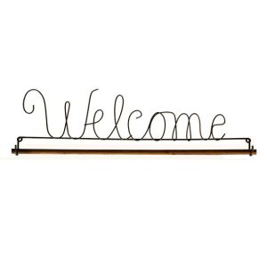 Patchwork Quilt Wire Hanger  Welcome Fabric Holder 22' | 