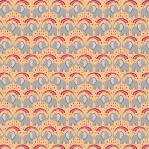 Over The Rainbow fabric: Rainbow Elephants Ochre Lewis and Irene | 