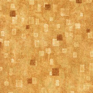 Gustav Klimt fabric: Tan Metallic Squares | 