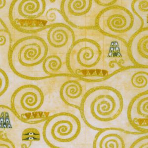 Gustav Klimt fabric: Cream Scrolls Metallic | 