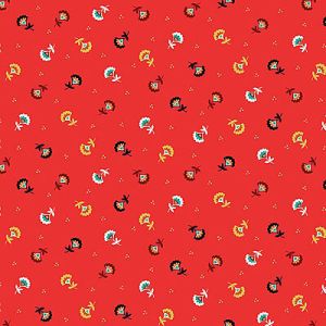 Folk Friends Fabric: Sprigs Red (per 1/4 metre) | 