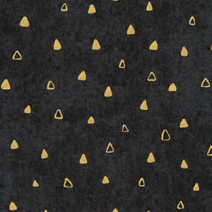 Gustav Klimt fabric: Black Metallic Triangles | 