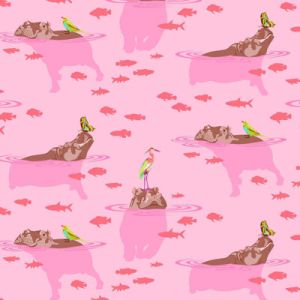 Tula Pink Everglow fabric: My Hippos Don't Lie Nova (per 1/4 metre) | 