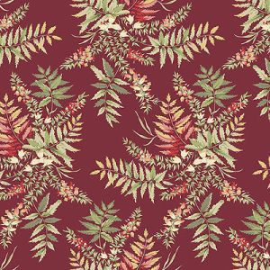 The Seamstress Fabric: Fern Cranberry (per 1/4 metre) | 