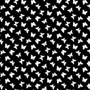 HiContrast Fabric: Mini Butterflies Black (per 1/4 metre) | 