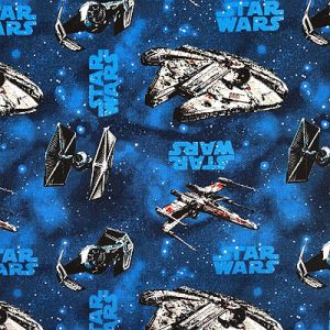 Star Wars Fabric: Rebel Ships Blue (per 1/4 metre) | 