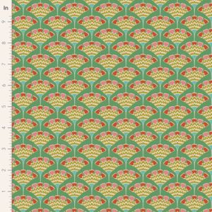 Tilda Pie in the Sky fabric: Tasselflower Green (per 1/4 metre) | 