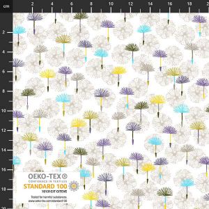 Spread the Seeds fabrics: Dandelion Seed Heads White | 