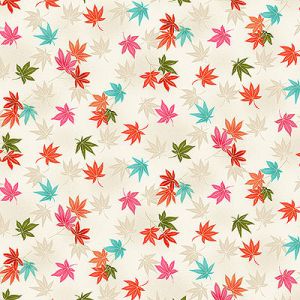 Hikari fabric: Maple Leaves Cream (per 1/4 metre) | 