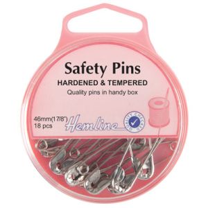 Hemline Safety Pins  Size 3 Nickel (46mm) | 