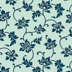 Annabella Fabric: Trumpet Vine Teal (per 1/4 metre) | 