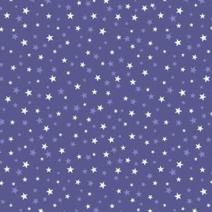 Haunted House Fabric Stars on Spooky Blue (Glow in the Dark) Lewis and Irene | 