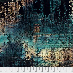 Abandoned Fabric: Fractured Mosaics Indigo (per 1/4 metre) | 