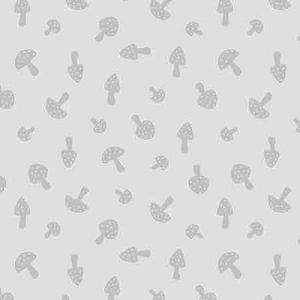 Greyscale fabric: Mushrooms Grey (per 1/4 metre) | 