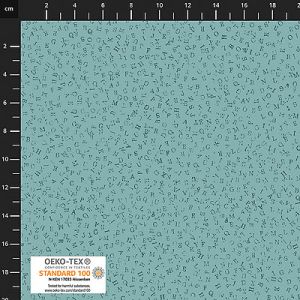 Quilters Coordinates fabric: Letters Turquoise (per 1/4 metre) | 