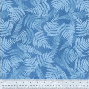 Botanical Blues Fabric: Fern Leaves Soft Blue (per 1/4 metre) | 