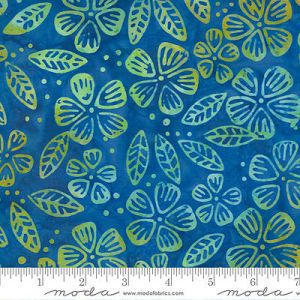 Bermuda Batiks fabric: Floral Azure (per 1/4 metre) | 