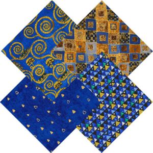 Gustav Klimt fabric: Sapphire Fat Quarter Bundle | 