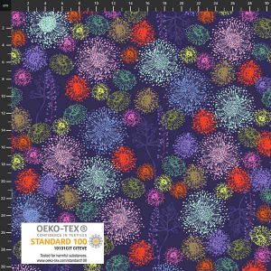 Spread the Seeds fabrics: Dandelion Burst Dark | 