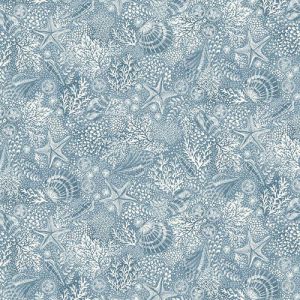 High Tide Fabric: Reef, Mid Blue | 