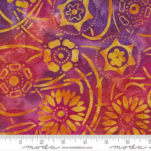 Bossa Nova Batiks fabric: Flowers Flamingo (per 1/4 metre) | 