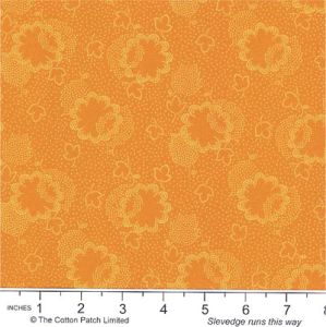 Dutch Heritage fabric: Two Tone Floral Leaf Caramel (per 1/4 metre) | 