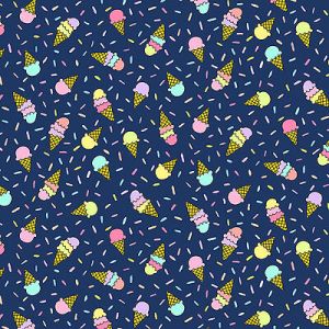 Believe fabric: Ice Cream Shop Navy (per 1/4 metre) | 