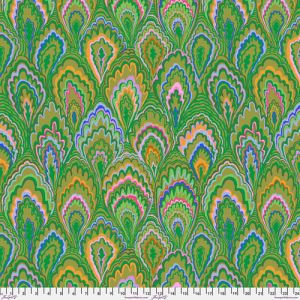 Kaffe Fassett Collective Marble Scallops Fabric, Green | 