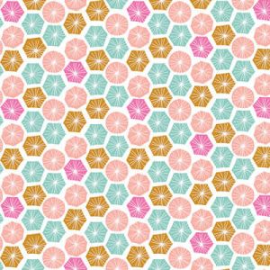 Summer Dance: Hexies Multi (per 1/4 metre) | 