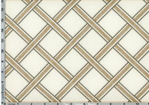 William Morris Merton Fabric: Gilt Trellis Taupe (per 1/4 metre) | 