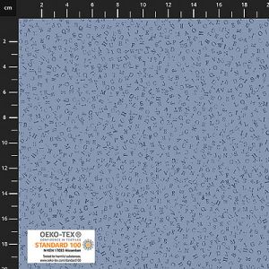 Quilters Coordinates fabric: Letters Dusky Blue (per 1/4 metre) | 