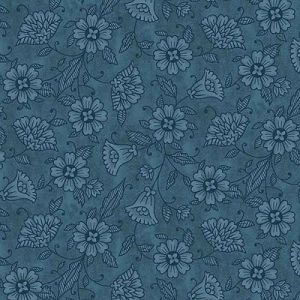 Willow Fabric: Flowers Denim (per 1/4 metre) | 