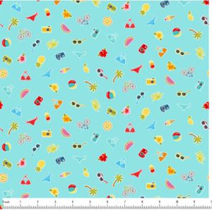 Pool Party fabric: Party Scatter Turquoise (per 1/4 metre) | 