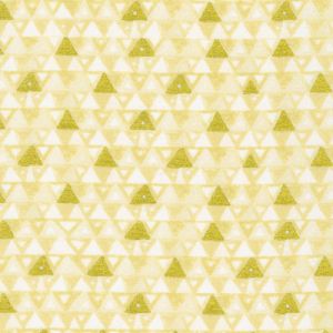 Gustav Klimt fabric: Metallic Gold Triangles on Ivory | 