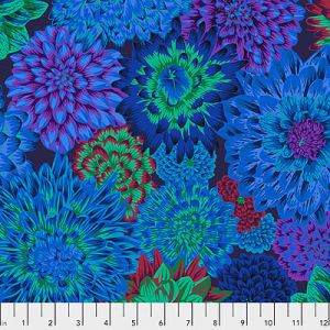 Philip Jacobs Fabric: Dancing Dahlias Blue (per 1/4 metre) | 