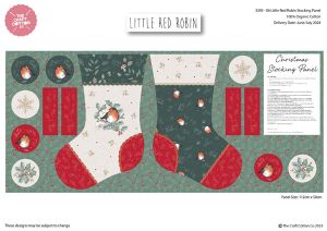 Little Red Robin fabric: Robin Stocking Panel 50cm | 