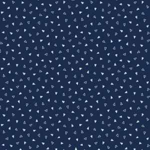 Nellie's Shirtings Fabric: Triangles Navy (per 1/4 metre) | 