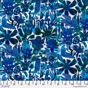 L'Heure Bleue fabric: Blue Birds, Ultramarine | 