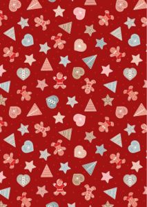 Gingerbread Christmas Gingerbread Shapes Red | 