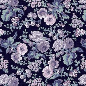 Purple Majesty fabric: Packed Floral Dark Blue (per 1/4 metre) | 