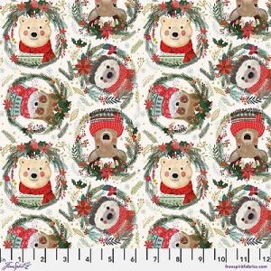 Christmas Squad fabric: Fuzzy Friends Ivory (per 1/4 metre) | 