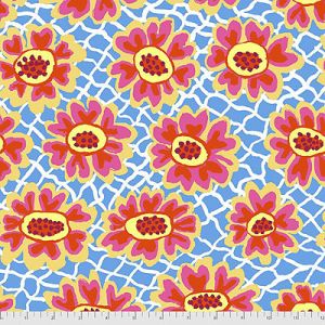 Kaffe Fassett Collective: Flower Net Blue (per 1/4 metre) | 