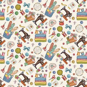 Sew Let's Stitch: Time to Sew White (per 1/4 metre) | 