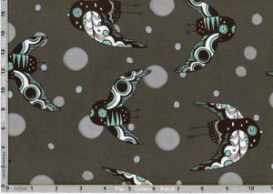 Sleep Tight Fabric: Owls on Dark Grey (per 1/4 metre) | 